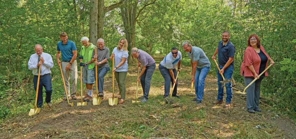 Breaking ground for the final stretch of the Pumpkinvine Trail